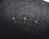 Chrome Hearts 26ss Retro Patchwork Embroidered Wash Short Sleeve Couple Casual Versatile T-shirt