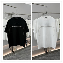 Prada 26ss Classic Personalized Zipper Logo Printed Round Neck T-shirt Couple Versatile Loose Short Sleeve