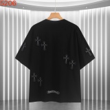 Chrome Hearts Retro Patchwork Embroidered Wash Short Sleeve Couple Casual Versatile T-shirt