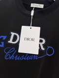 Dior Fashion Logo Printed Round Neck T-shirt Couple Casual Loose Short Sleeve