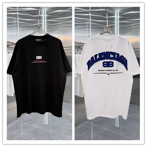 Balenciaga Classic Offset Logo Short Sleeve Unisex Casual Versatile T-shirt