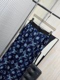 Louis Vuitton 26ss Women's Fashion Full Printed Waist Drawstring Hoodie Set