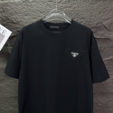 Prada Classic Embroidered Triangle Logo Short Sleeve Unisex Casual Loose T-shirt