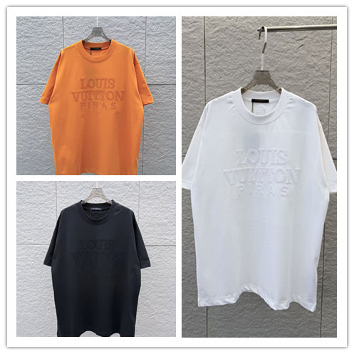 Louis Vuitton 26ss Classic Embroidered Logo T-shirt Couple Versatile Loose Short Sleeve