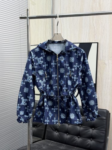 Louis Vuitton 26ss Women's Fashion Full Printed Waist Drawstring Hoodie Set