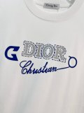 Dior Fashion Logo Printed Round Neck T-shirt Couple Casual Loose Short Sleeve