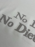 Dior Classic Embroidered Logo T-shirt Couple Casual Loose Short Sleeve