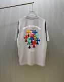 Chrome Hearts 26SS Classic Sanskrit Cross Print Washed T-shirt Unisex Casual Versatile Short Sleeve
