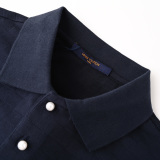 Louis Vuitton Classic Checkerboard Embroidered Logo Pearl Buckle Short Sleeve Polo Shirt