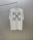 Off White Fashion Arrow Logo Printed T-shirt Unisex Casual Versatile Short Sleeve