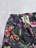 Gucci 26SS Fashion Full Print Plant Flower Print Silkworm Silk Short Sleeve Shirt Casual Shorts Set