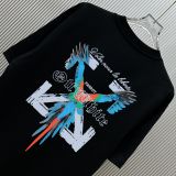 Off White Fashion Arrow Logo Printed T-shirt Unisex Casual Versatile Short Sleeve