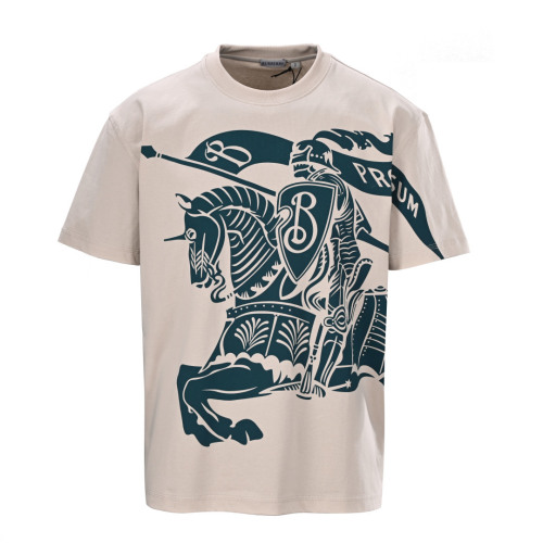 Burberry Classic War Horse Logo Printed T-shirt Unisex Versatile Loose Short Sleeve