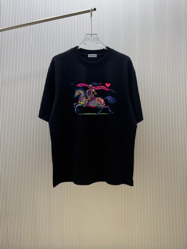 Burberry Classic War Horse Logo Printed T-shirt Unisex Casual Versatile Short Sleeve