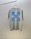 Off White Classic Arrow Logo Printed Washed T-shirt Unisex Casual Versatile Short Sleeve