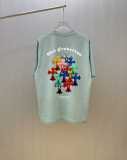 Chrome Hearts 26SS Classic Sanskrit Cross Print Washed T-shirt Unisex Casual Versatile Short Sleeve