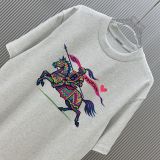 Burberry Classic War Horse Logo Printed T-shirt Unisex Casual Versatile Short Sleeve