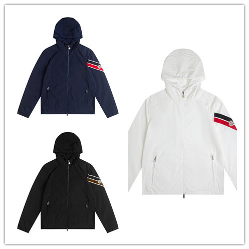 Moncler Unisex Classic Fashion Color Contrast Versatile Hooded Jacket Coat