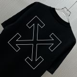 Off White Classic Arrow Logo Printed Washed T-shirt Unisex Casual Versatile Short Sleeve