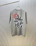 Chrome Hearts Classic Horseshoe Cross Printed Washed T-shirt Unisex Casual Versatile Short Sleeve