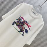 Burberry Classic War Horse Logo Printed T-shirt Unisex Casual Versatile Short Sleeve