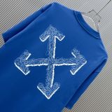 Off White Fashion Arrow Logo Printed T-shirt Unisex Casual Versatile Short Sleeve