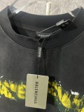 Balenciaga 26SS Personalized Logo Printed Water Washed Short Sleeve Couple Versatile Loose T-shirt