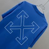 Off White Classic Arrow Logo Printed Washed T-shirt Unisex Casual Versatile Short Sleeve