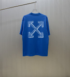 Off White Fashion Arrow Logo Printed T-shirt Unisex Casual Versatile Short Sleeve