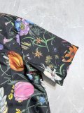 Gucci 26SS Fashion Full Print Plant Flower Print Silkworm Silk Short Sleeve Shirt Casual Shorts Set