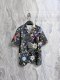 Gucci 26SS Fashion Full Print Plant Flower Print Silkworm Silk Short Sleeve Shirt Casual Shorts Set