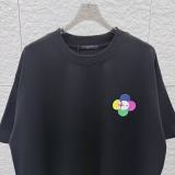 Louis Vuitton 26ss Personalized Embroidered Round Neck T-shirt Couple Versatile Loose Short Sleeve