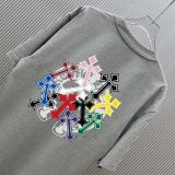 Chrome Hearts Classic Cross Print Washed T-shirt Unisex Casual Versatile Short Sleeve