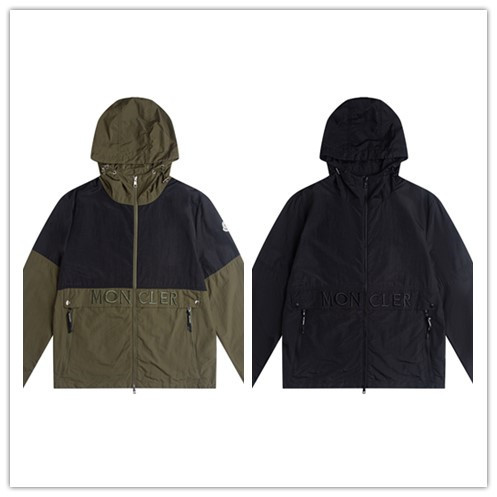 Moncler Classic Color Contrast Splicing Letter Embroidery Hoodie Jacket Couple Versatile Casual Coat