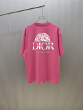 Dior Classic Logo Printed T-shirt Unisex Casual Versatile Short Sleeve