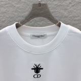 Dior 26SS Classic Embroidered Bee Logo Short Sleeve Unisex Casual Round Neck T-shirt
