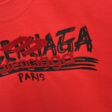 Balenciaga 26SS Fashion 3D Plush Logo Printed Short Sleeve Unisex Casual Loose T-shirt