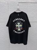 Chrome Hearts 26SS Fashion Embroidered Cross Embroidered Short Sleeve Unisex Casual Round Neck T-shirt