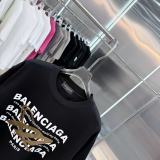 Balenciaga 26SS Fashion Plush Logo Printed Short Sleeve Unisex Casual Loose T-shirt
