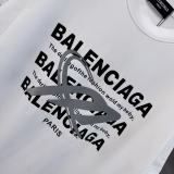 Balenciaga 26SS Fashion Plush Logo Printed Short Sleeve Unisex Casual Loose T-shirt