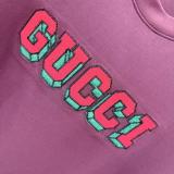 Gucci 26SS Fashion Embroidered Logo Short Sleeve Unisex Casual Round Neck T-shirt