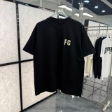 Fear of God 26SS classic plush logo printed short sleeved Unisex casual Loose T-shirt