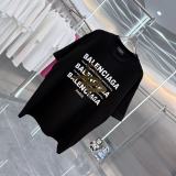 Balenciaga 26SS Fashion Plush Logo Printed Short Sleeve Unisex Casual Loose T-shirt