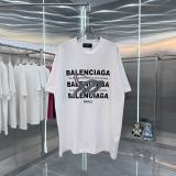 Balenciaga 26SS Fashion Plush Logo Printed Short Sleeve Unisex Casual Loose T-shirt