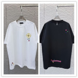 Chrome Hearts 26SS Fashion Embroidered Cross Embroidered Short Sleeve Unisex Casual Round Neck T-shirt
