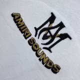 Amiri 26SS Classic Contrast Overlapping Embroidered Logo Short Sleeve Unisex Casual Round Neck T-shirt