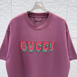 Gucci 26SS Fashion Embroidered Logo Short Sleeve Unisex Casual Round Neck T-shirt