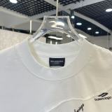 Balenciaga 26SS Fashion Logo Printed Splicing Short Sleeve Unisex Casual Loose T-shirt