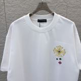 Chrome Hearts 26SS Fashion Embroidered Cross Embroidered Short Sleeve Unisex Casual Round Neck T-shirt