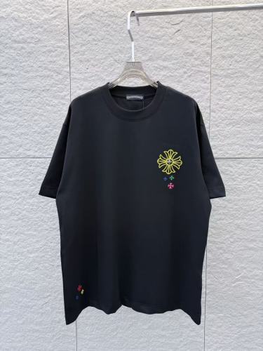 Chrome Hearts 26SS Fashion Embroidered Cross Embroidered Short Sleeve Unisex Casual Round Neck T-shirt